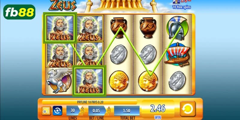 Đồ họa đỉnh cao của tựa game Zeus (WMS).